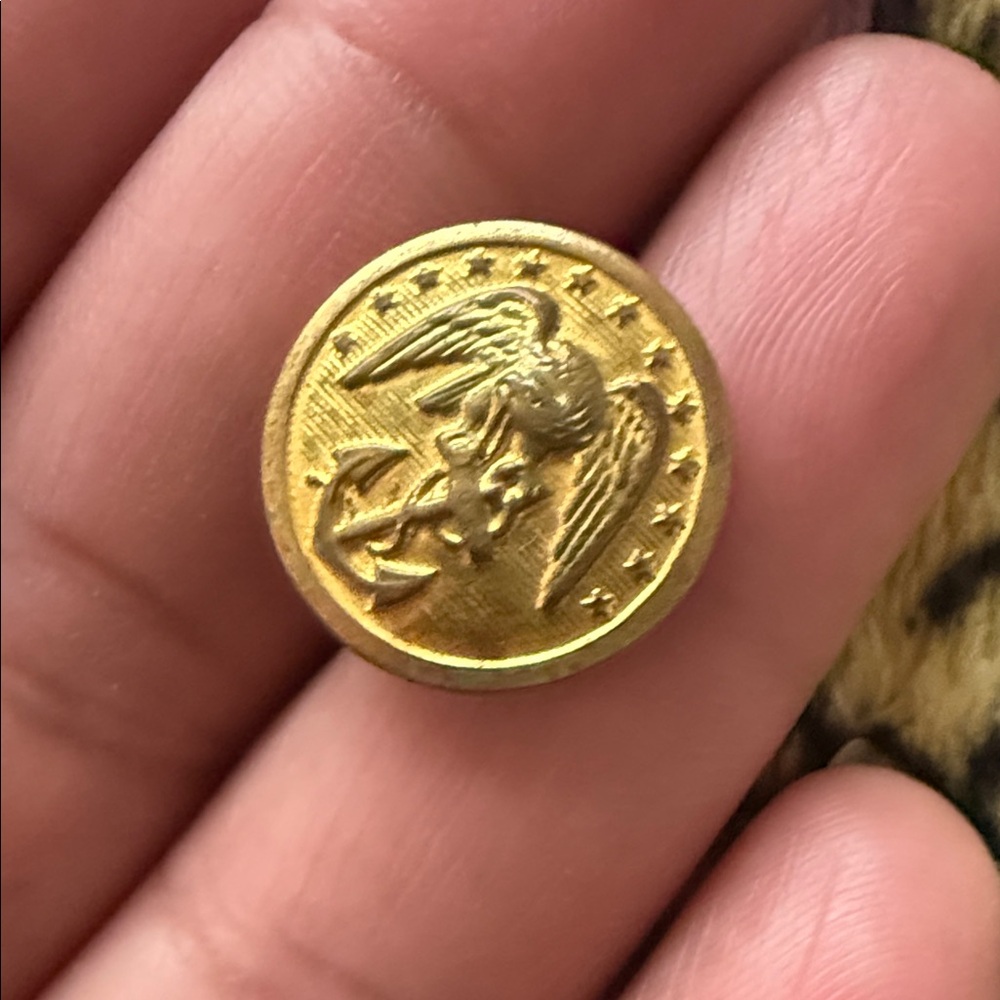 Gold Anchor and Eagle Brooch